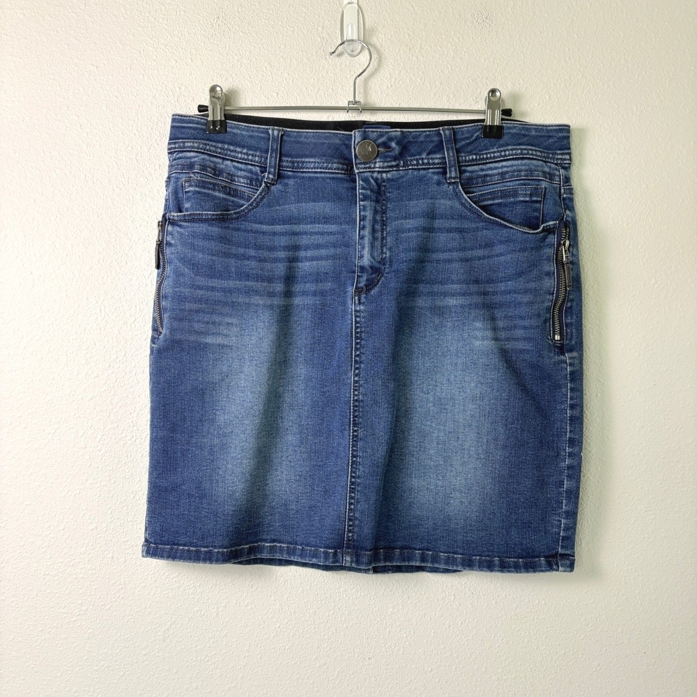 Democracy Denim Mini Skirt Women 12 Blue Ab Solution Zipper Pockets Cowgirl Y2K